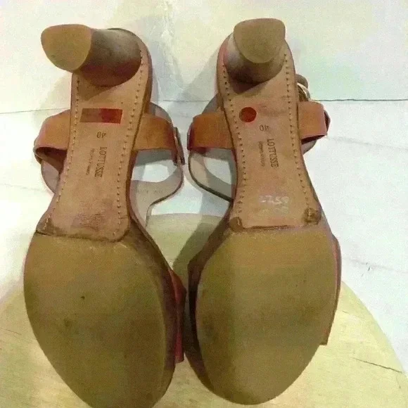 Lottusse Leather heeled sandals, Size: 9/9.5 "Smithson" Made/Spain, Leather sole - Picture 4 of 5
